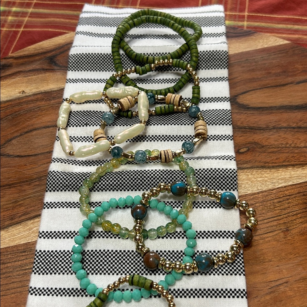 13-Piece Bohemian Style Multi-Colored Stacking Layering Stretch Bracelets NEW - Picture 5 of 11